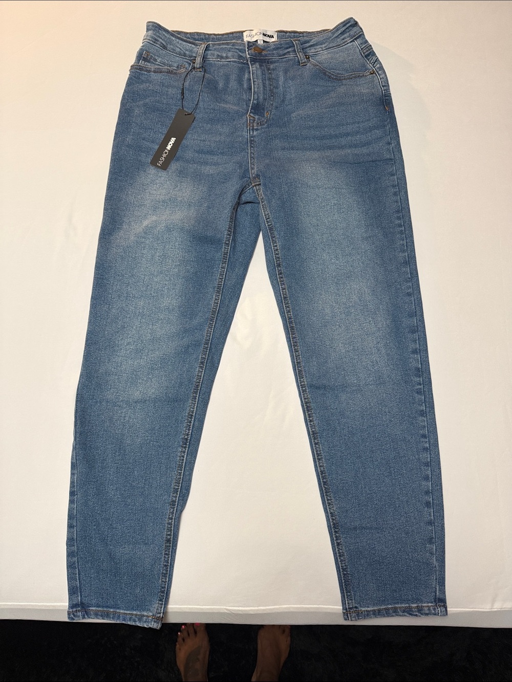 Fashion Nova Women's Skinny Jeans - Blue Wash